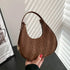 Women's Crocodile Grain Underarm Bags Felt Fashion Shoulder Bag Cute Simple Handbags Female Purses